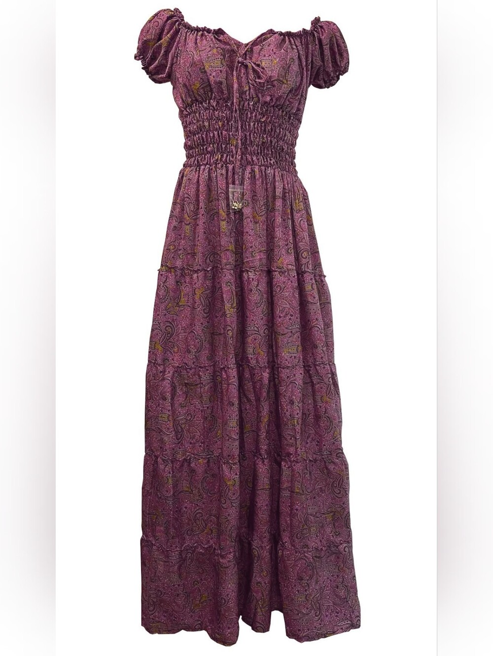 Rose Paisley Print Boho Dress